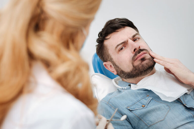 an image of a dental patient in need of a wisdom tooth extracation.