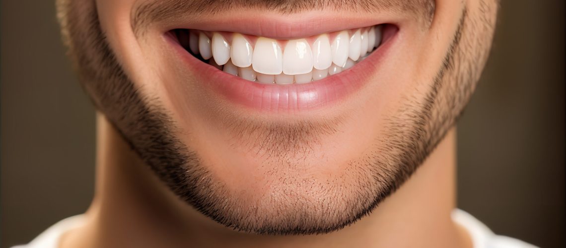 an image of a man smiling with dental implants.